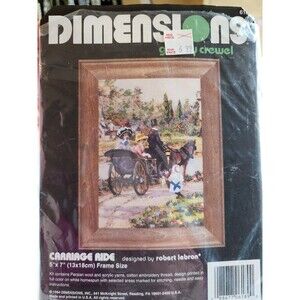Dimensions Gallery Crewel Stitchery Kit 1994 Carriage Ride 5x7 Robert LeBron